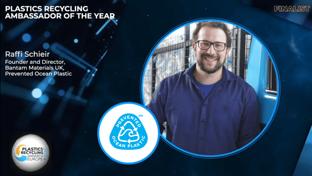 Raffi Schieir Finalist for Plastics Recycling Ambassador of the Year.